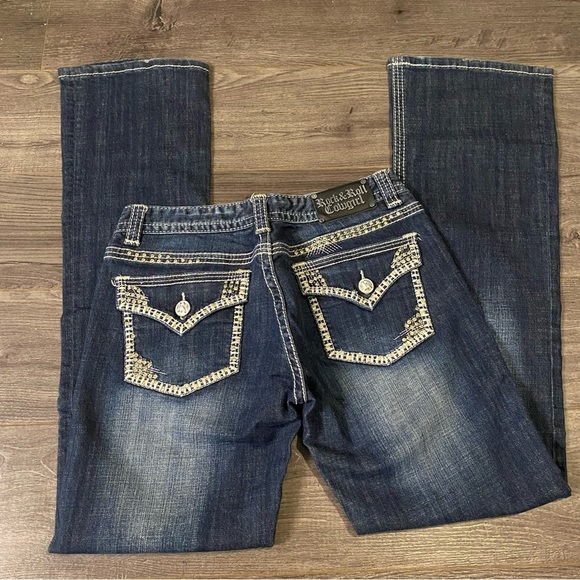 Rock & Roll Cowgirl jeans 29/34 western wear Blingy rodeo denim - Picture 16 of 16